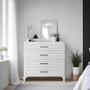 Hanah Home Cómoda Blanca con 4 Cajones